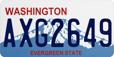 WA license plate AXG2649