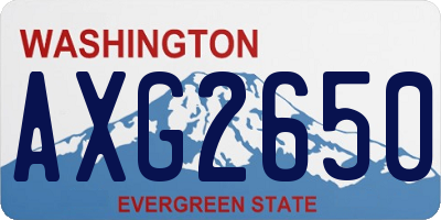 WA license plate AXG2650