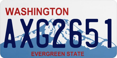 WA license plate AXG2651