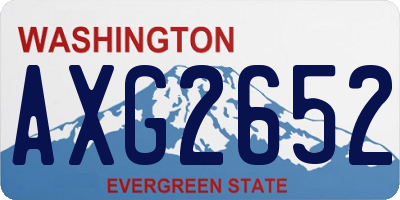WA license plate AXG2652