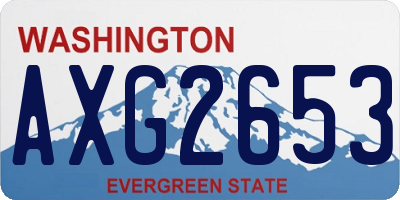 WA license plate AXG2653