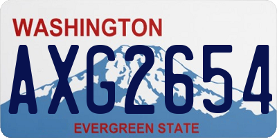 WA license plate AXG2654