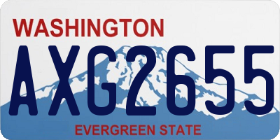 WA license plate AXG2655