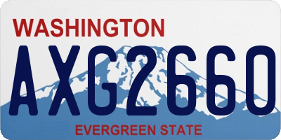 WA license plate AXG2660