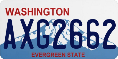 WA license plate AXG2662