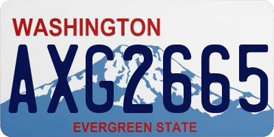 WA license plate AXG2665