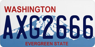 WA license plate AXG2666