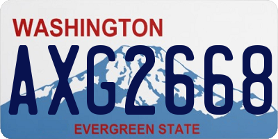 WA license plate AXG2668