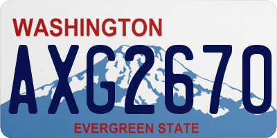 WA license plate AXG2670