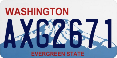 WA license plate AXG2671