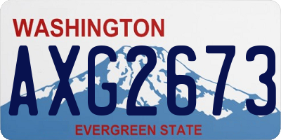 WA license plate AXG2673