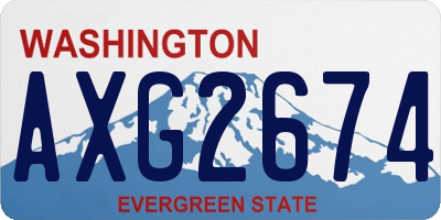 WA license plate AXG2674