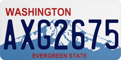 WA license plate AXG2675