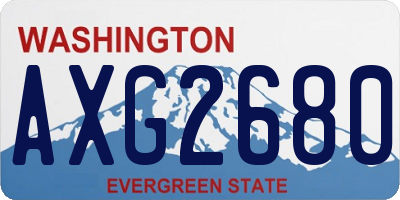 WA license plate AXG2680