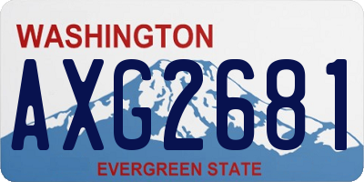 WA license plate AXG2681