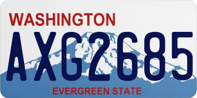 WA license plate AXG2685