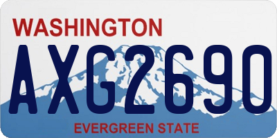 WA license plate AXG2690