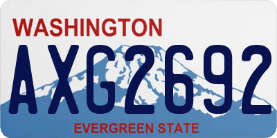 WA license plate AXG2692