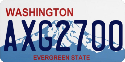 WA license plate AXG2700