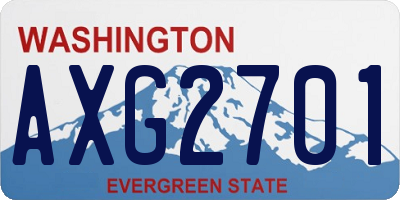 WA license plate AXG2701