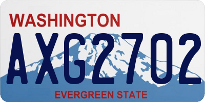 WA license plate AXG2702