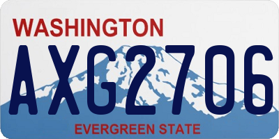WA license plate AXG2706