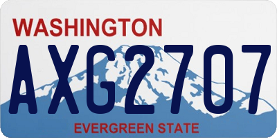 WA license plate AXG2707