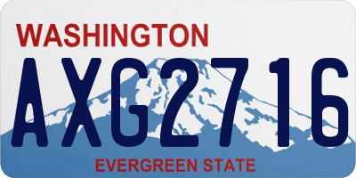 WA license plate AXG2716