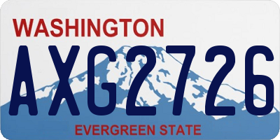 WA license plate AXG2726