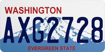WA license plate AXG2728