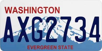 WA license plate AXG2734