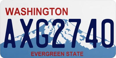 WA license plate AXG2740