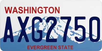 WA license plate AXG2750