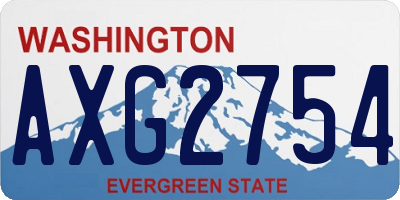 WA license plate AXG2754