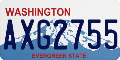 WA license plate AXG2755