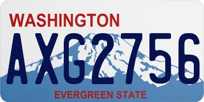 WA license plate AXG2756