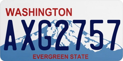 WA license plate AXG2757
