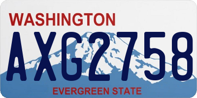 WA license plate AXG2758