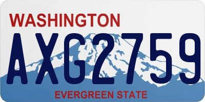 WA license plate AXG2759
