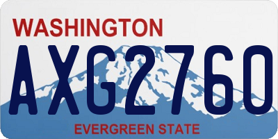 WA license plate AXG2760