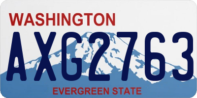 WA license plate AXG2763