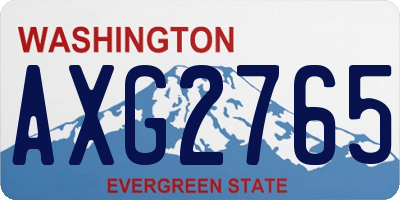 WA license plate AXG2765