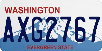 WA license plate AXG2767