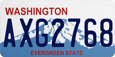 WA license plate AXG2768