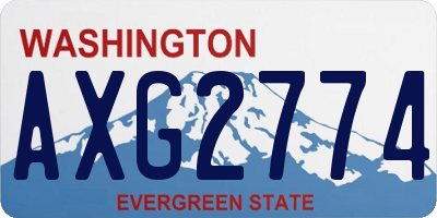 WA license plate AXG2774