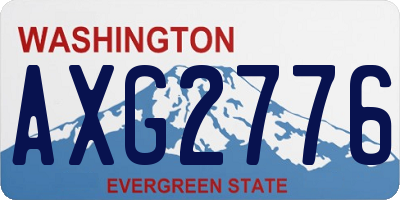 WA license plate AXG2776