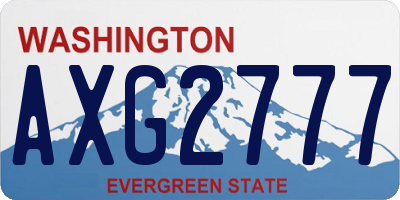 WA license plate AXG2777