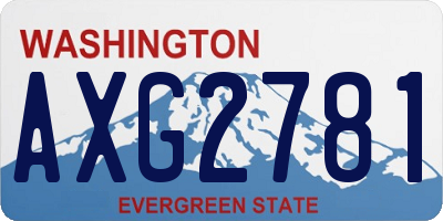 WA license plate AXG2781