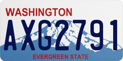 WA license plate AXG2791
