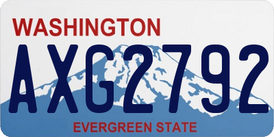 WA license plate AXG2792